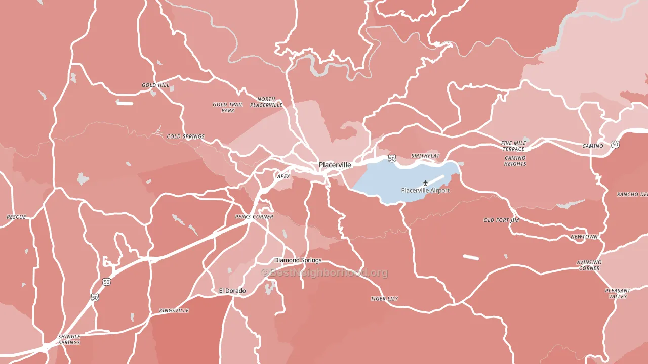 95667, CA block-group political-lean map