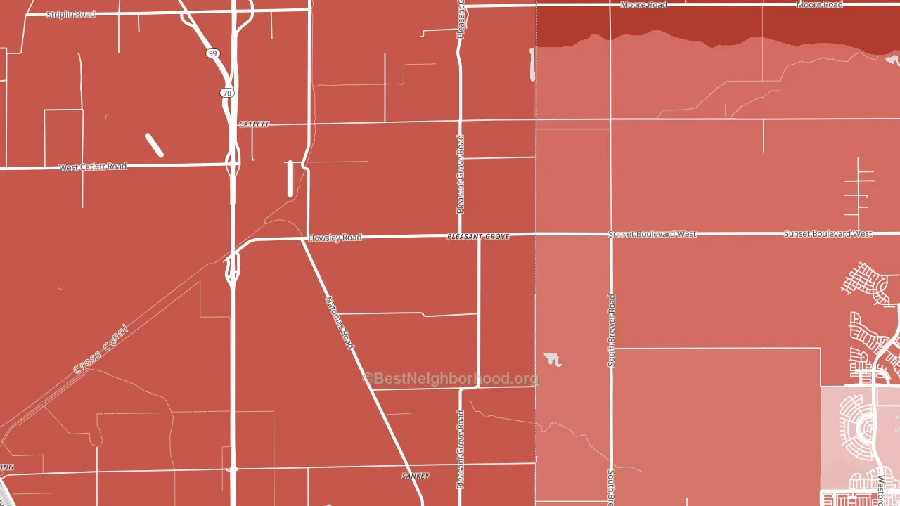 95668, CA block-group political-lean map