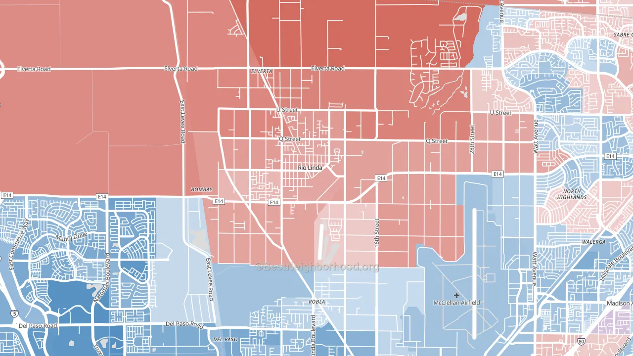 95673, CA block-group political-lean map
