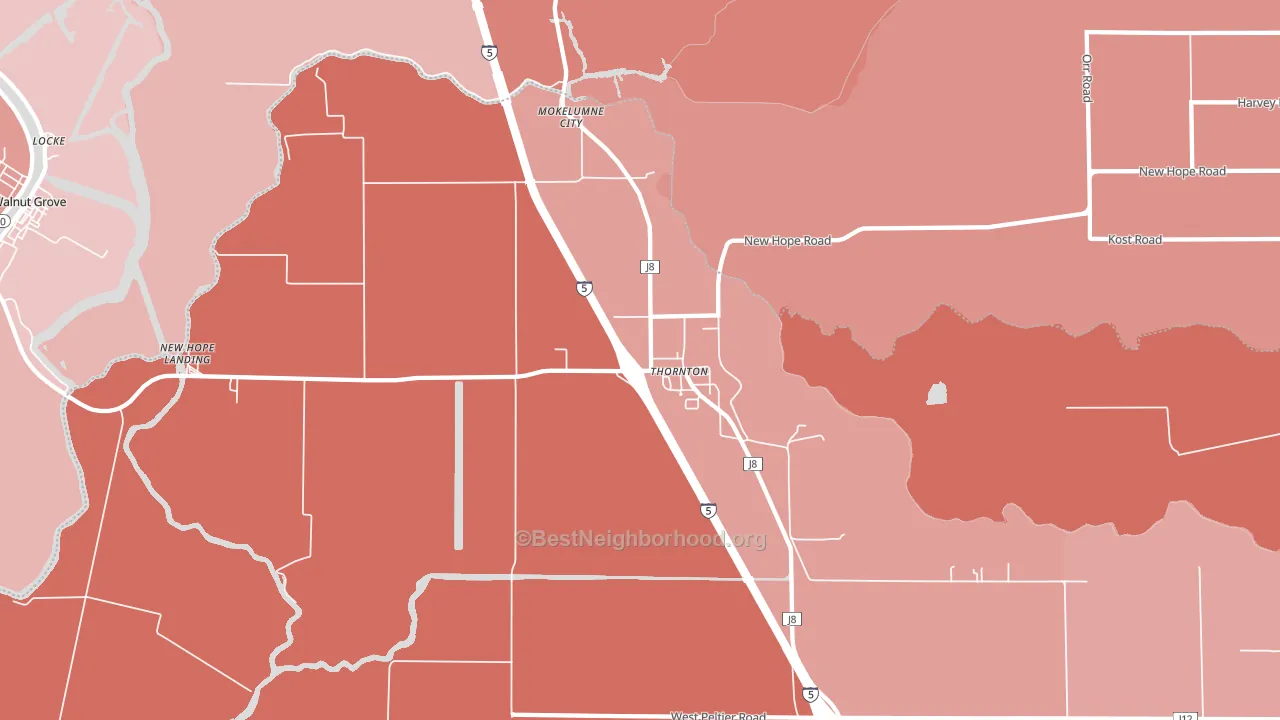 95686, CA block-group political-lean map