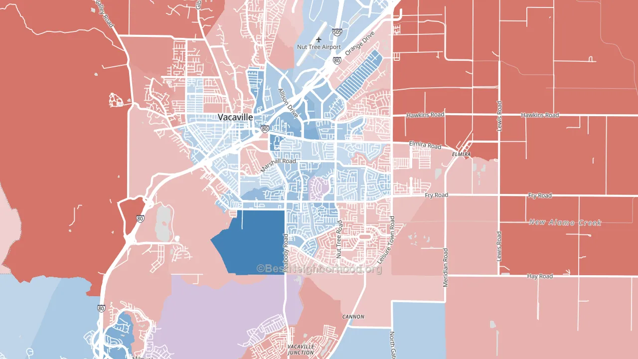 95687, CA block-group political-lean map
