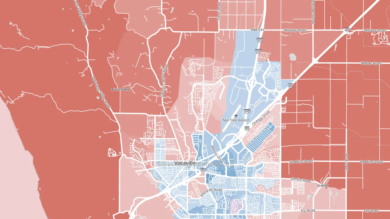 95688, CA block-group political-lean map