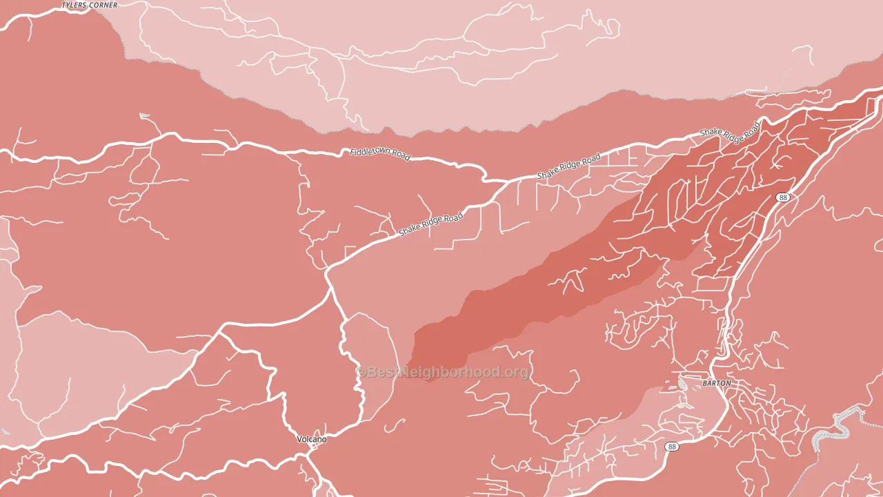 95689, CA block-group political-lean map