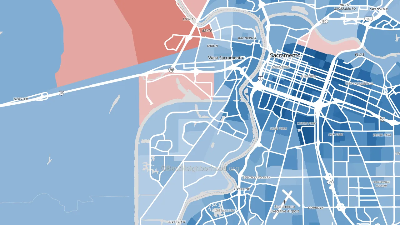 95691, CA block-group political-lean map