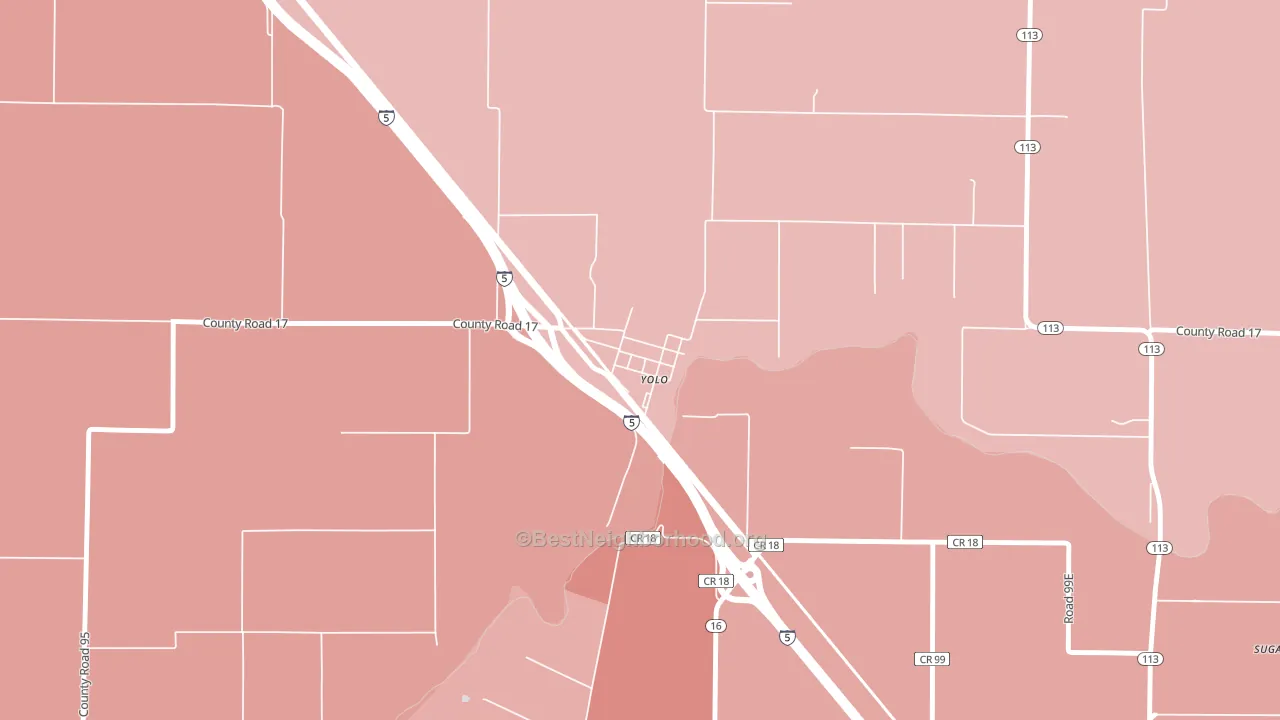 95697, CA block-group political-lean map