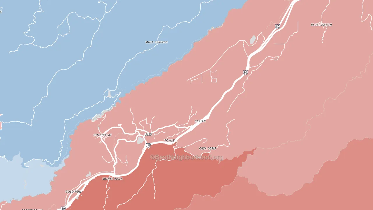 95701, CA block-group political-lean map