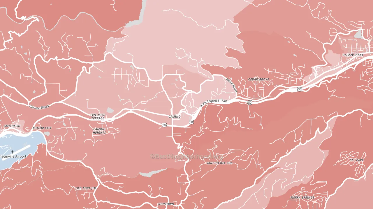 95709, CA block-group political-lean map