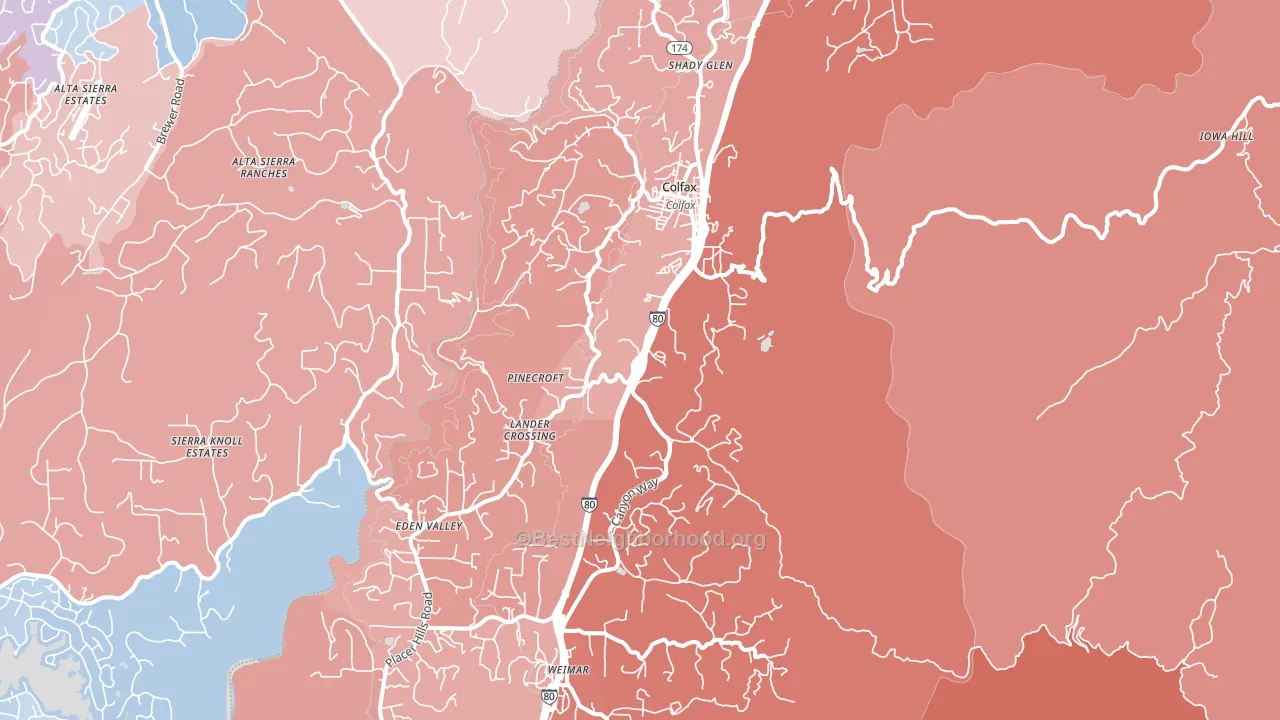 95713, CA block-group political-lean map