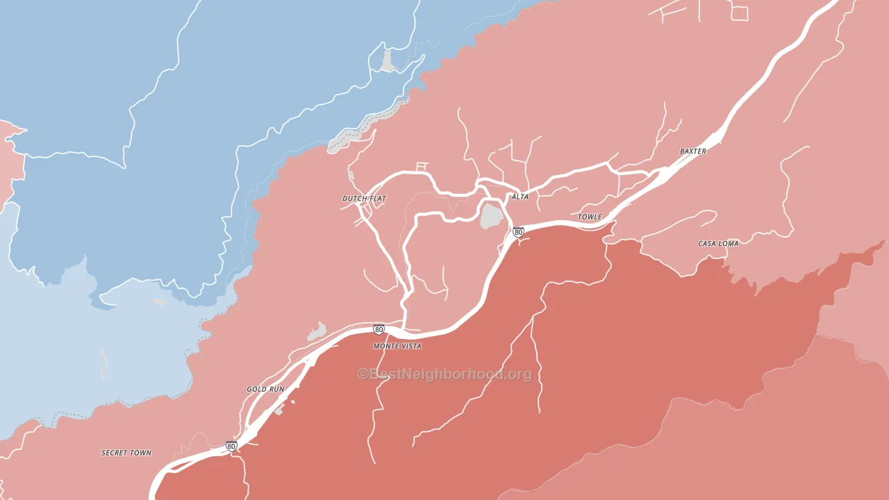 95714, CA block-group political-lean map
