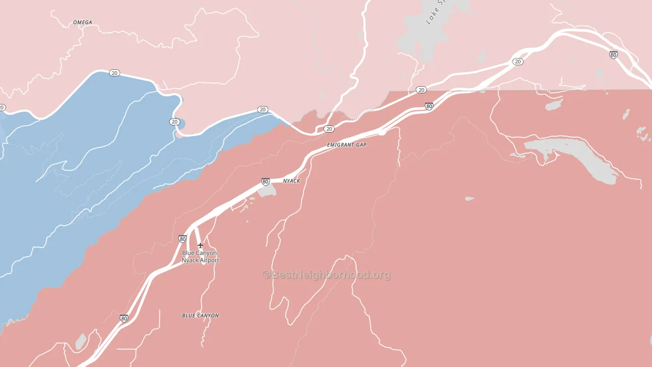 95715, CA block-group political-lean map