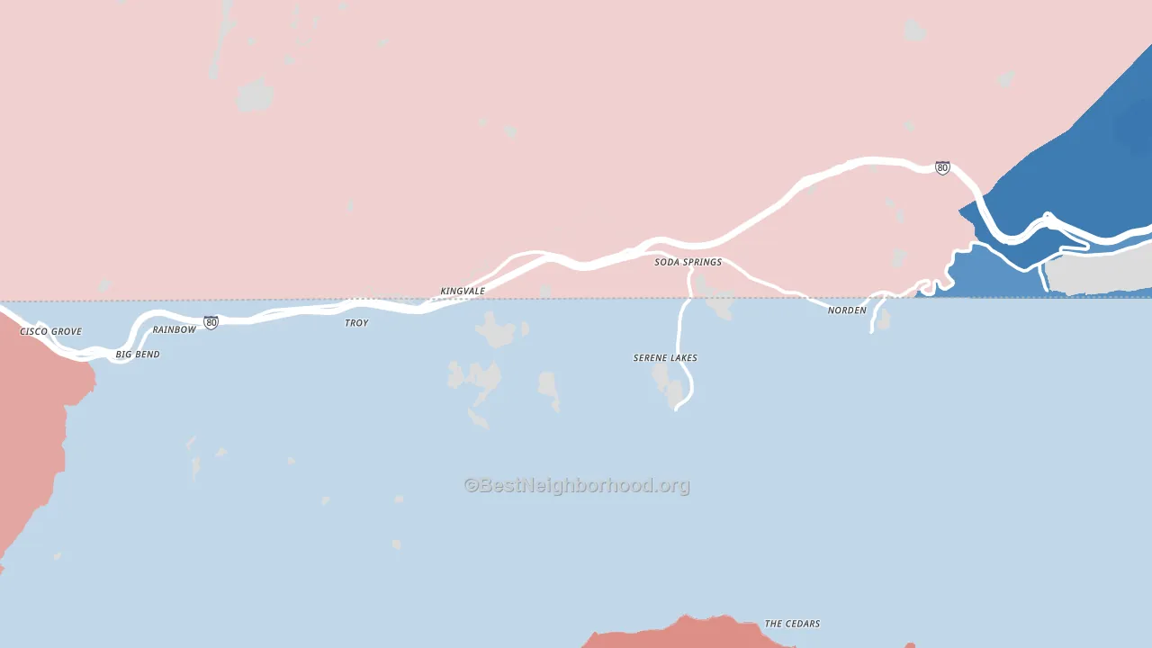 95728, CA block-group political-lean map