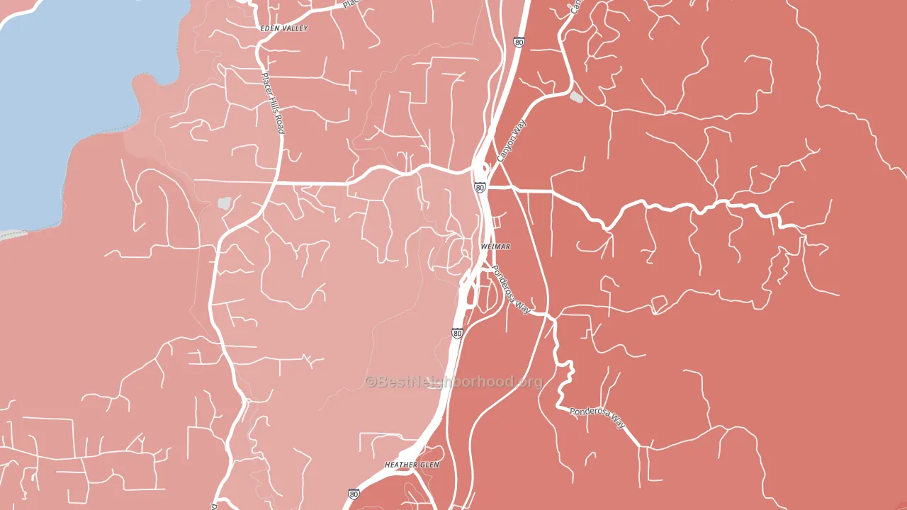 95736, CA block-group political-lean map
