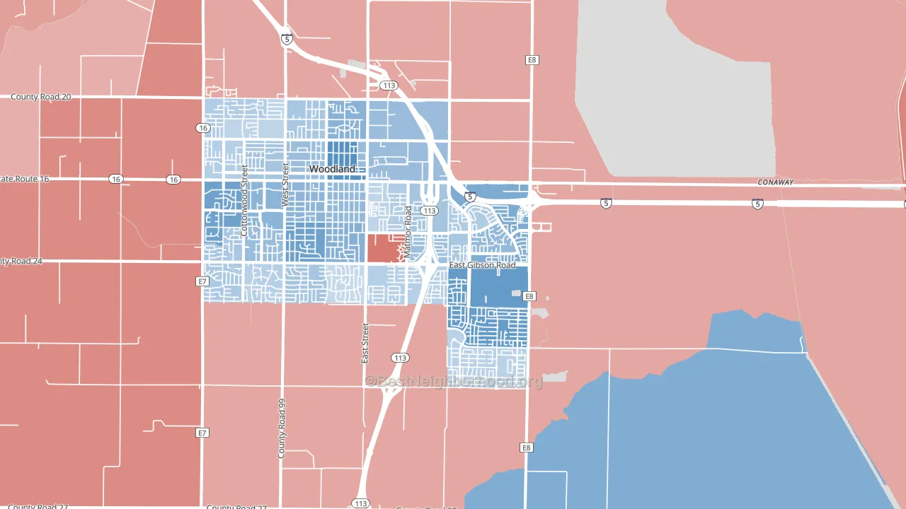 95776, CA block-group political-lean map