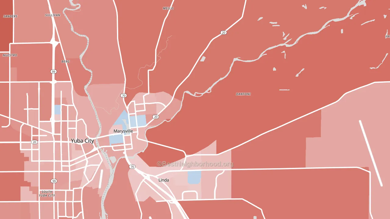 95901, CA block-group political-lean map