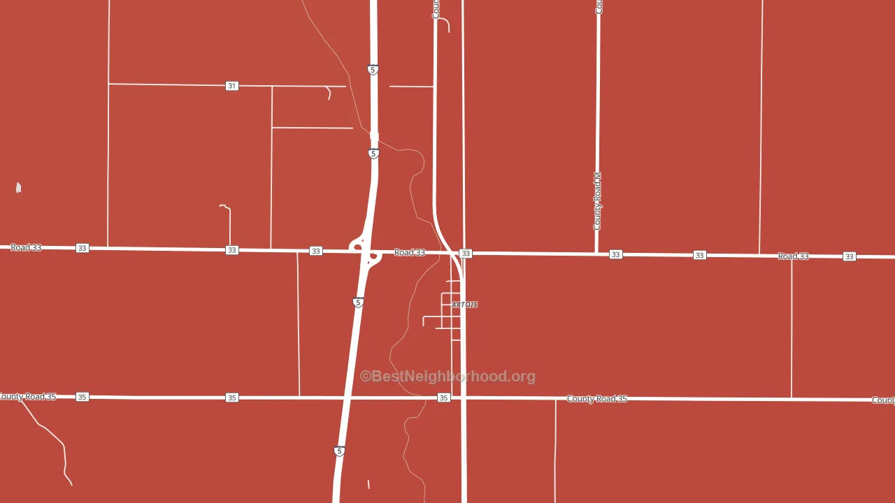 95913, CA block-group political-lean map
