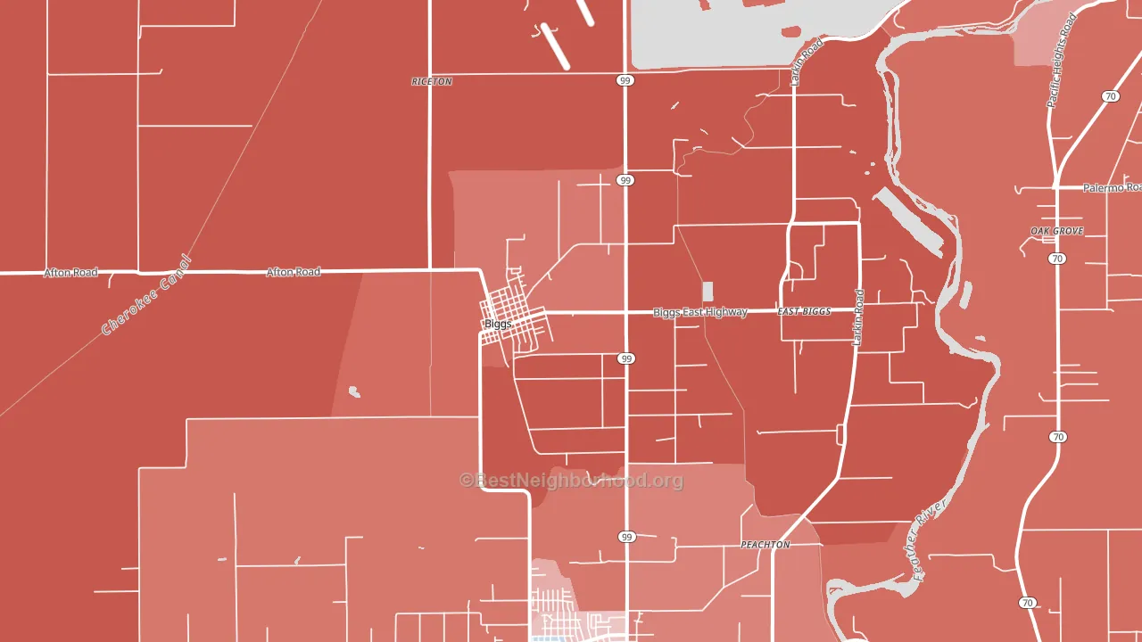 95917, CA block-group political-lean map
