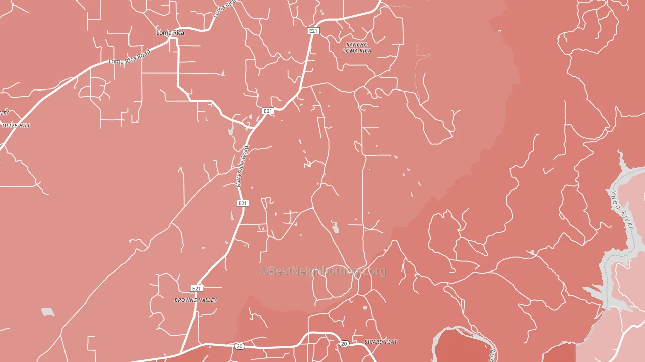 95918, CA block-group political-lean map