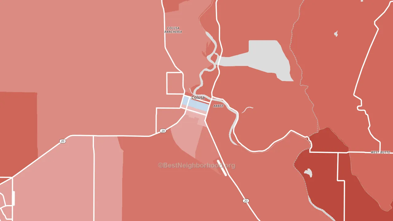 95932, CA block-group political-lean map
