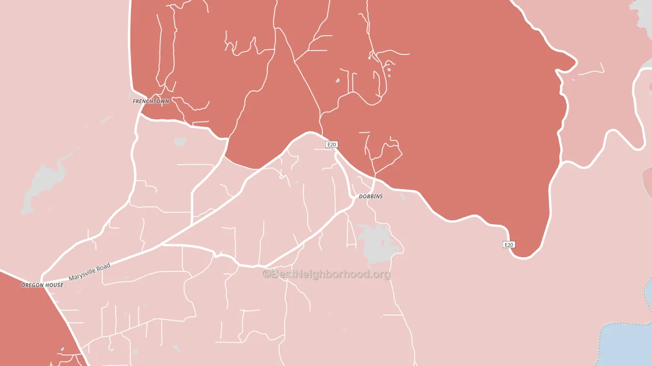 95935, CA block-group political-lean map
