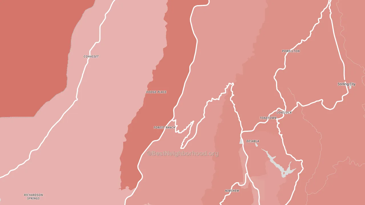 95942, CA block-group political-lean map