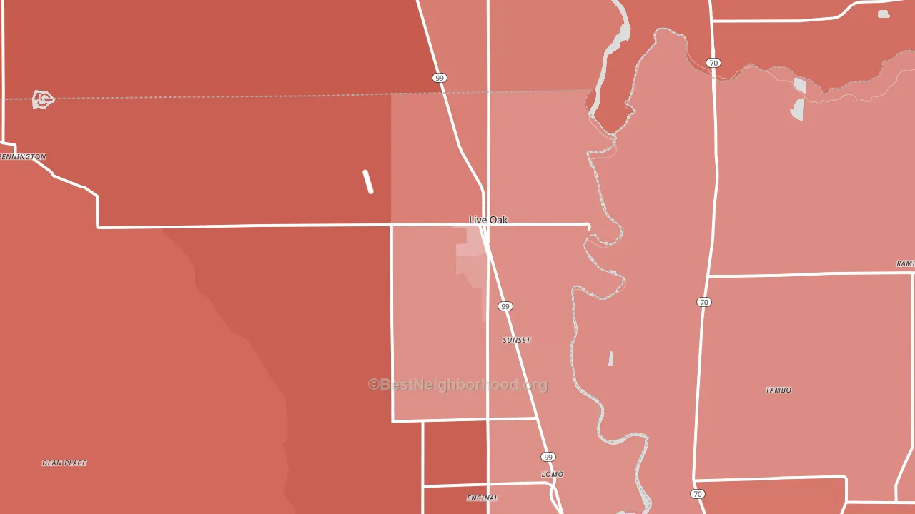 95953, CA block-group political-lean map
