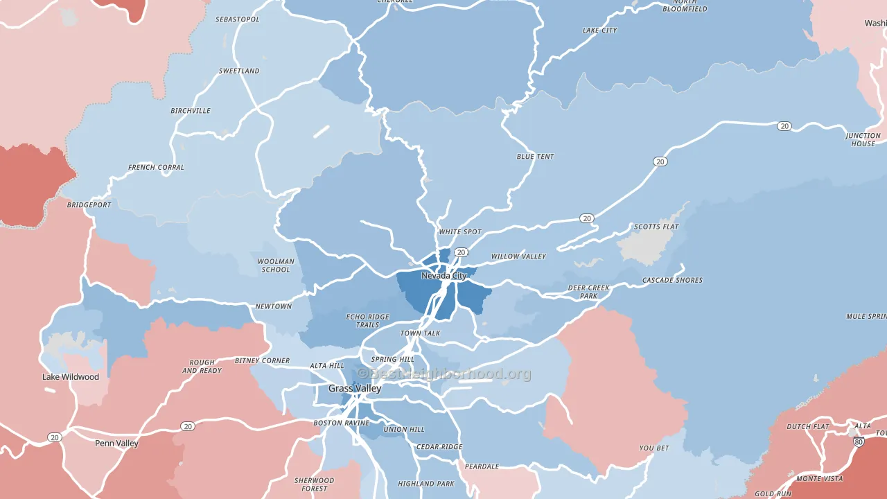 95959, CA block-group political-lean map