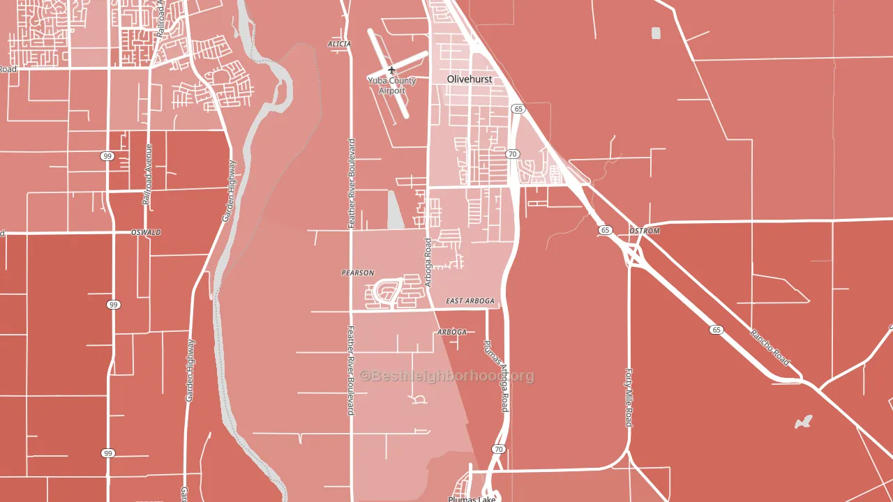 95961, CA block-group political-lean map