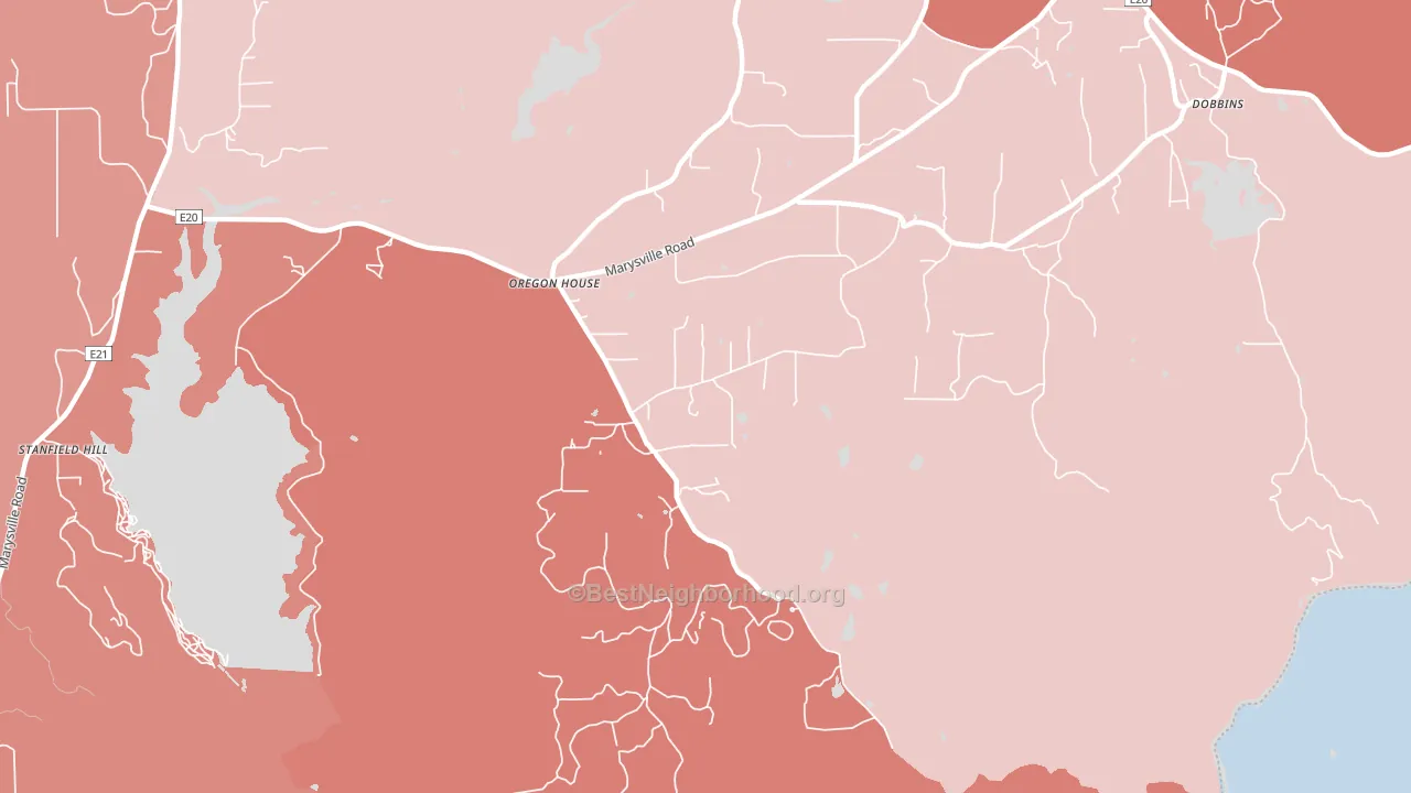 95962, CA block-group political-lean map