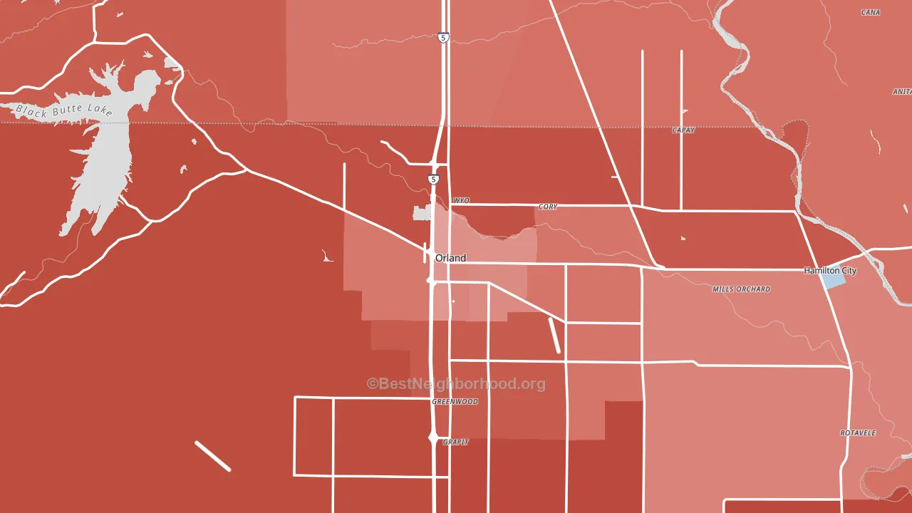 95963, CA block-group political-lean map
