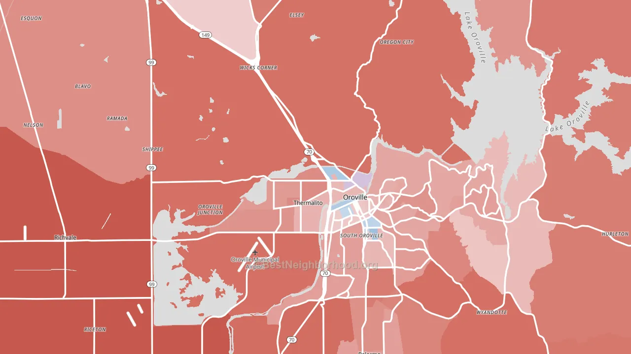 95965, CA block-group political-lean map