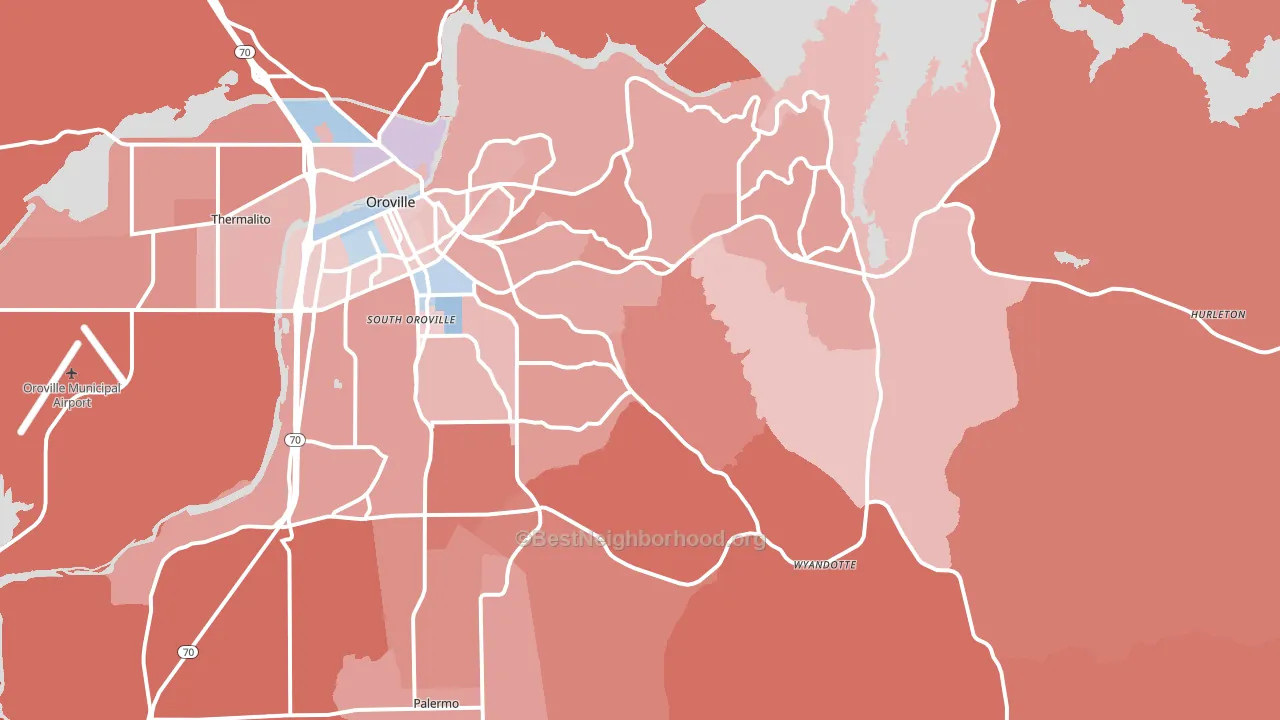 95966, CA block-group political-lean map
