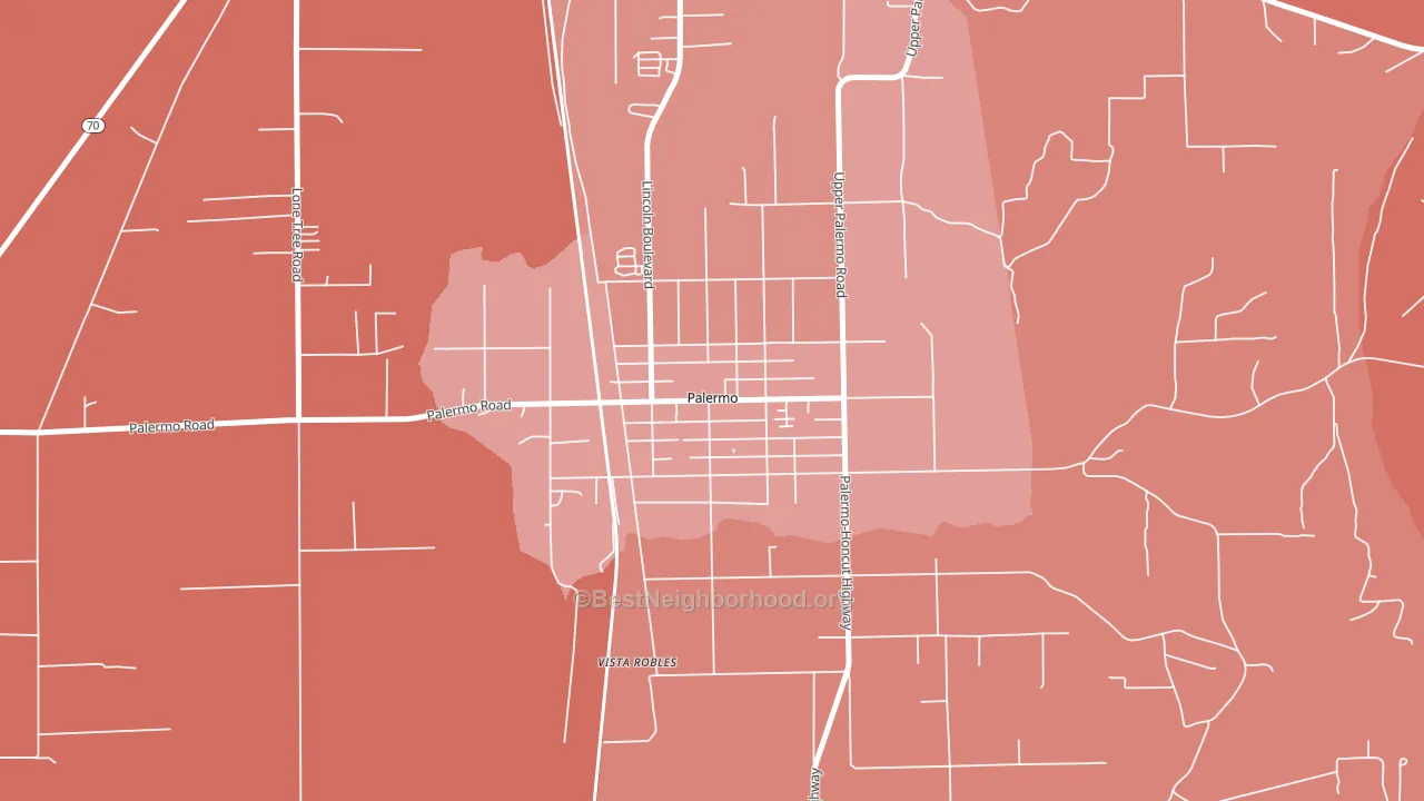 95968, CA block-group political-lean map
