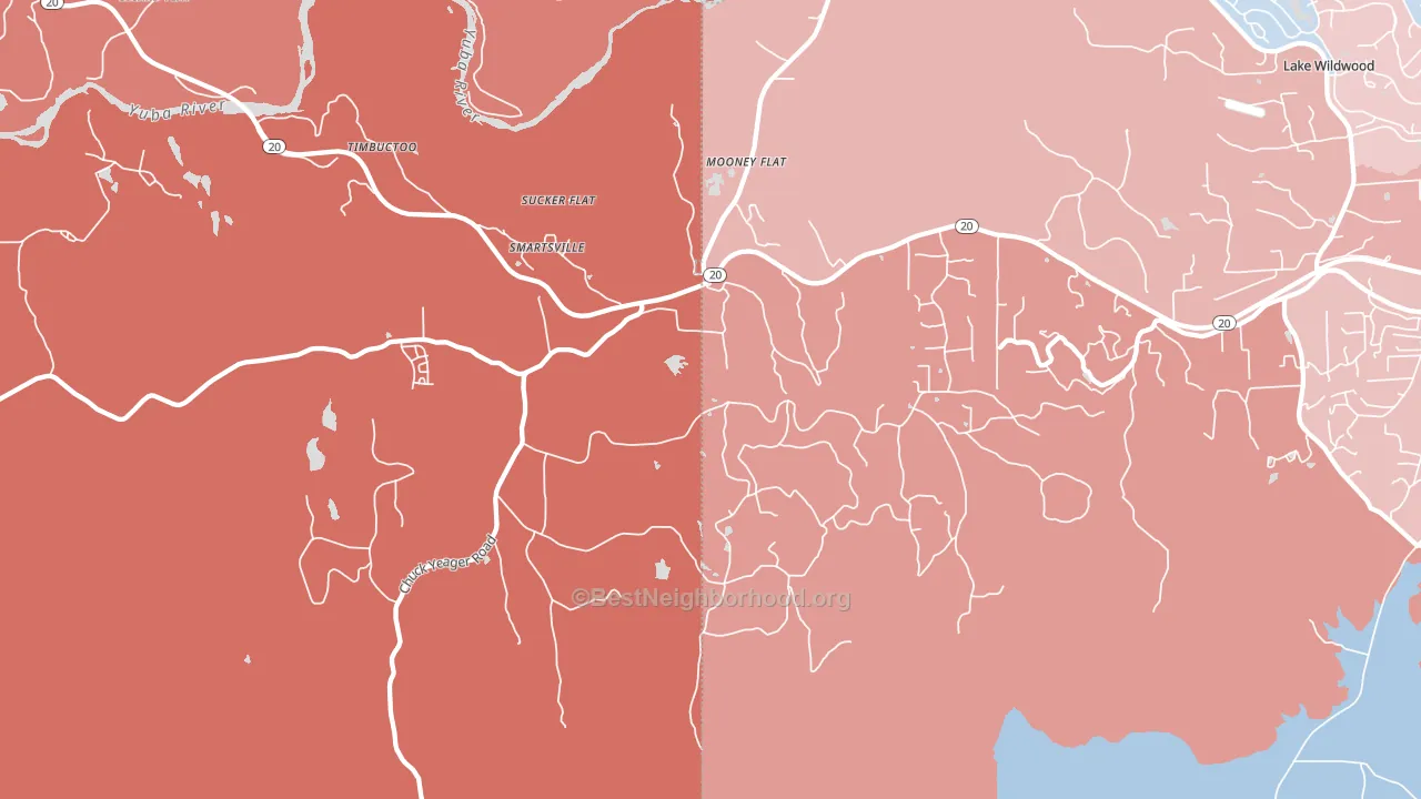 95977, CA block-group political-lean map