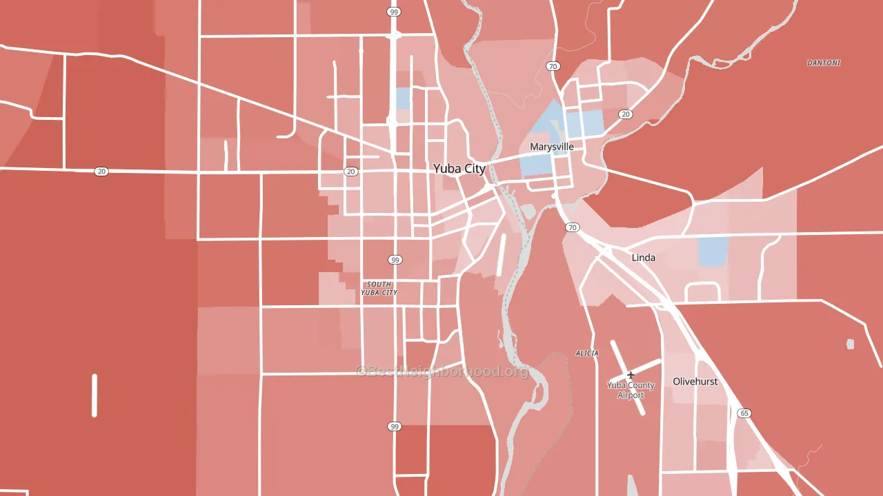 95991, CA block-group political-lean map