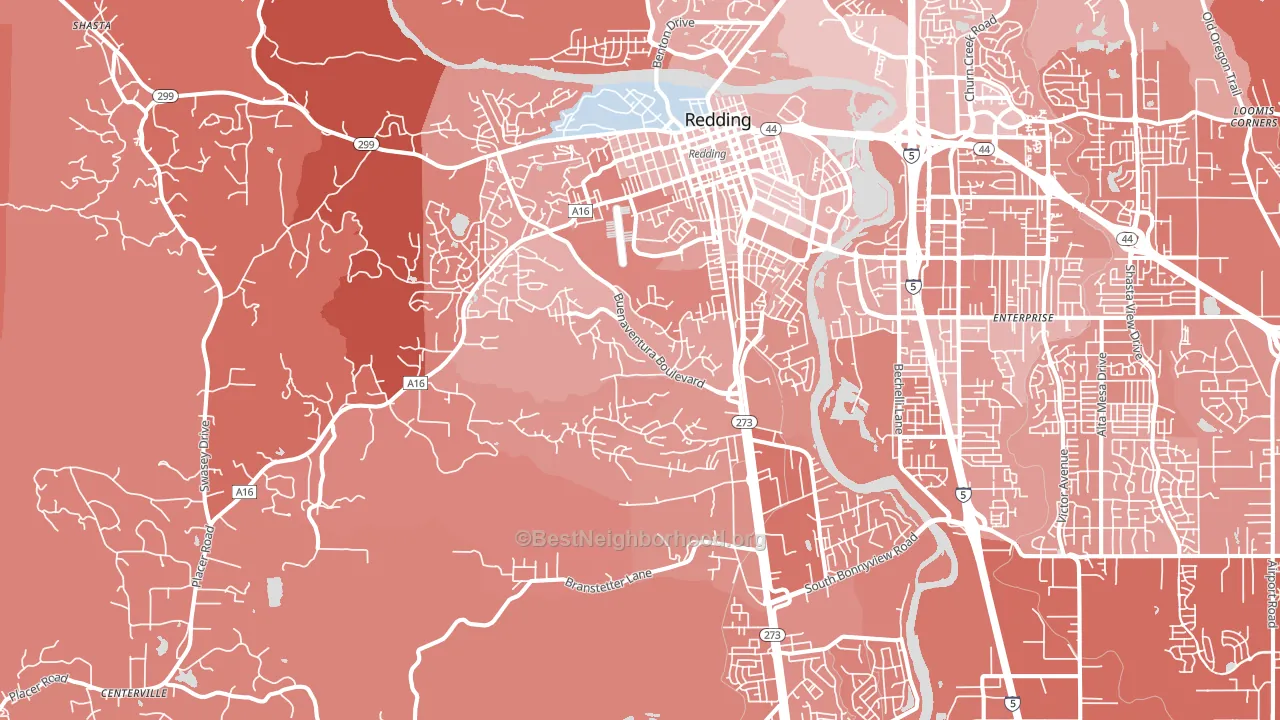 96001, CA block-group political-lean map