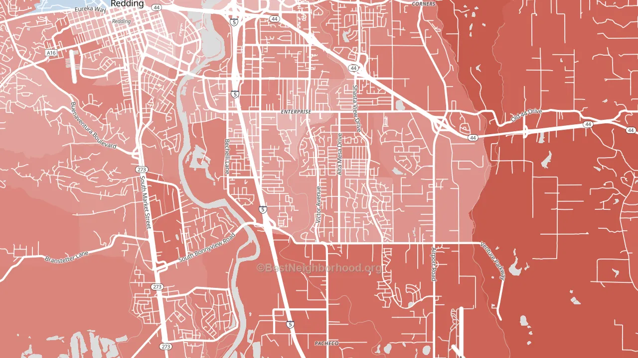 96002, CA block-group political-lean map