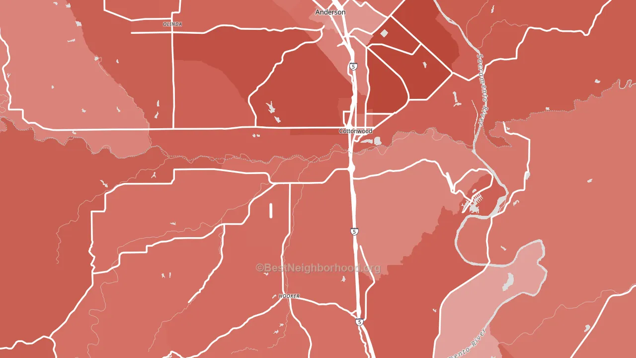 96022, CA block-group political-lean map