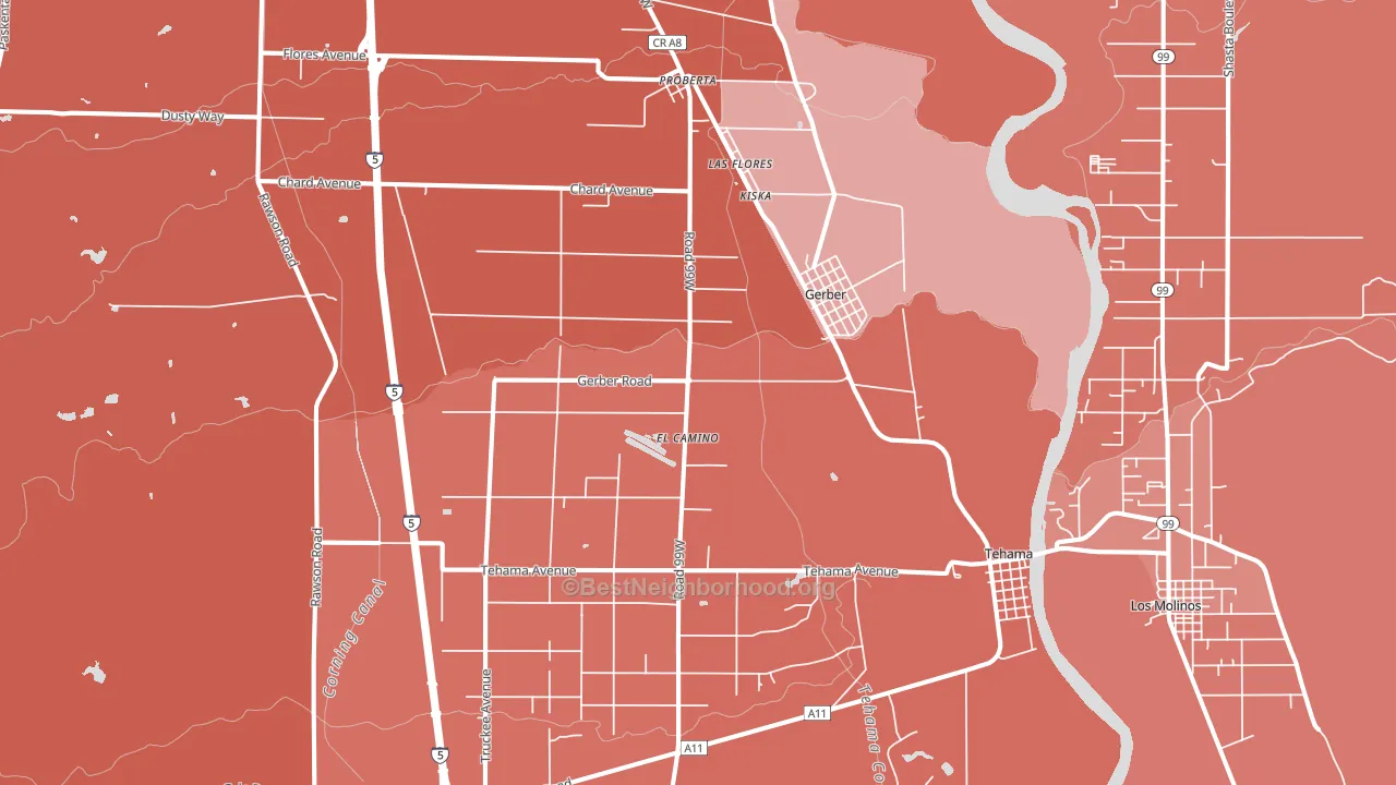 96035, CA block-group political-lean map