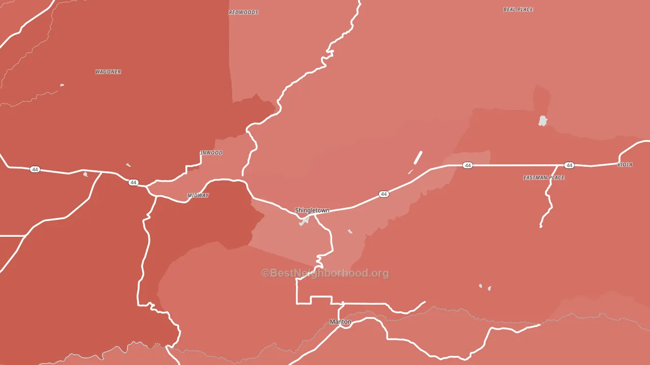 96088, CA block-group political-lean map