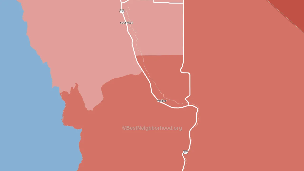 96107, CA block-group political-lean map