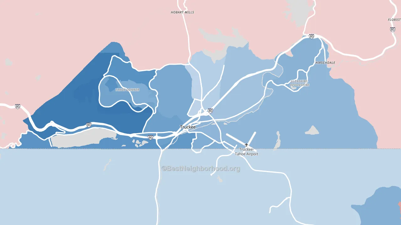 96161, CA block-group political-lean map