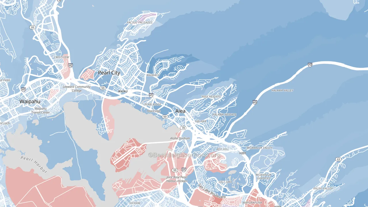 96701, HI block-group political-lean map