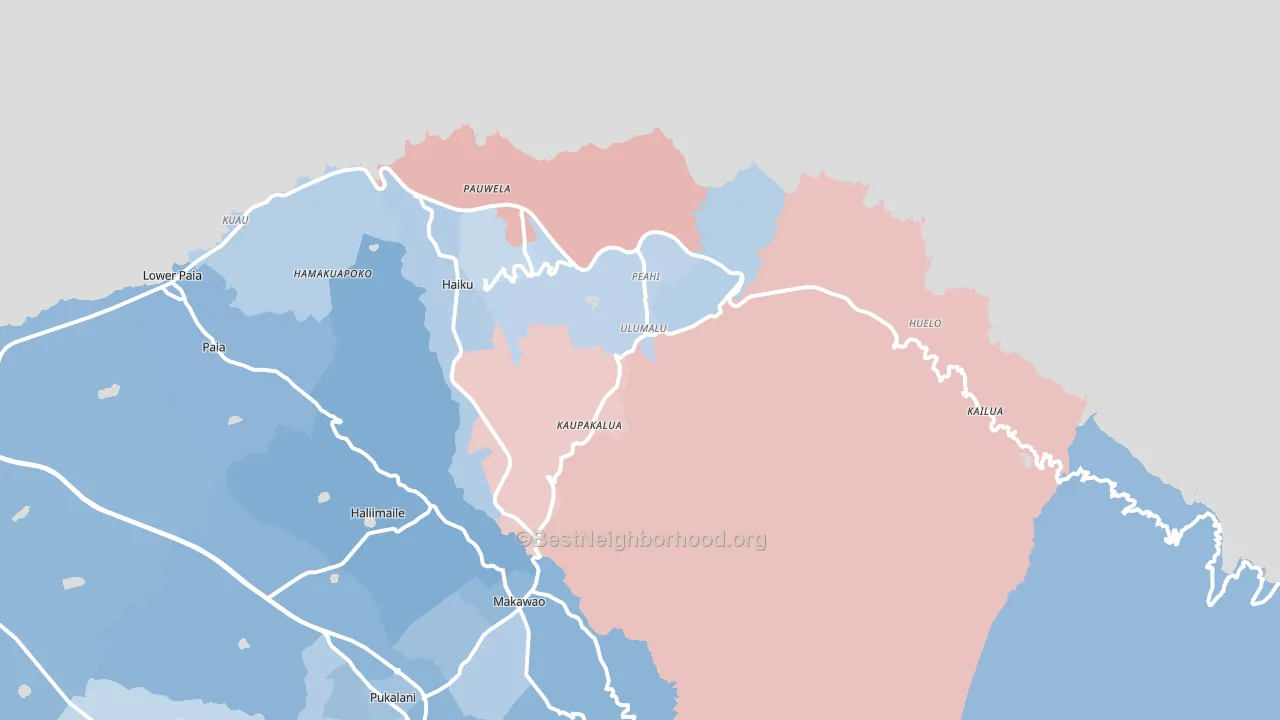 96708, HI block-group political-lean map