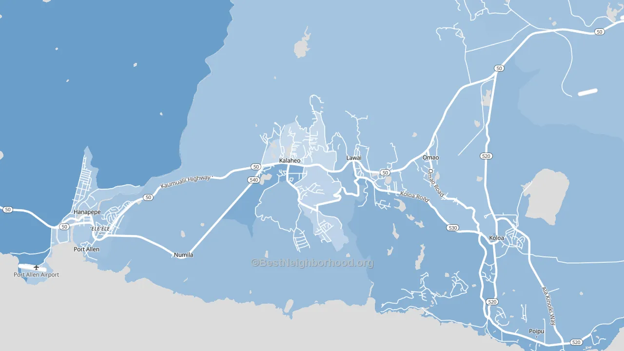 96741, HI block-group political-lean map