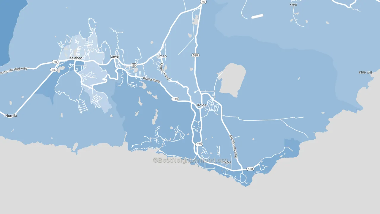 96756, HI block-group political-lean map