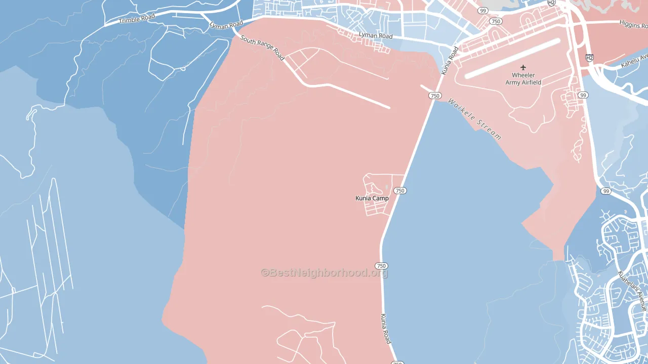 96759, HI block-group political-lean map