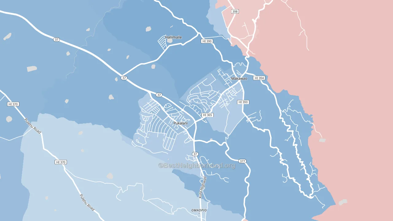 96768, HI block-group political-lean map