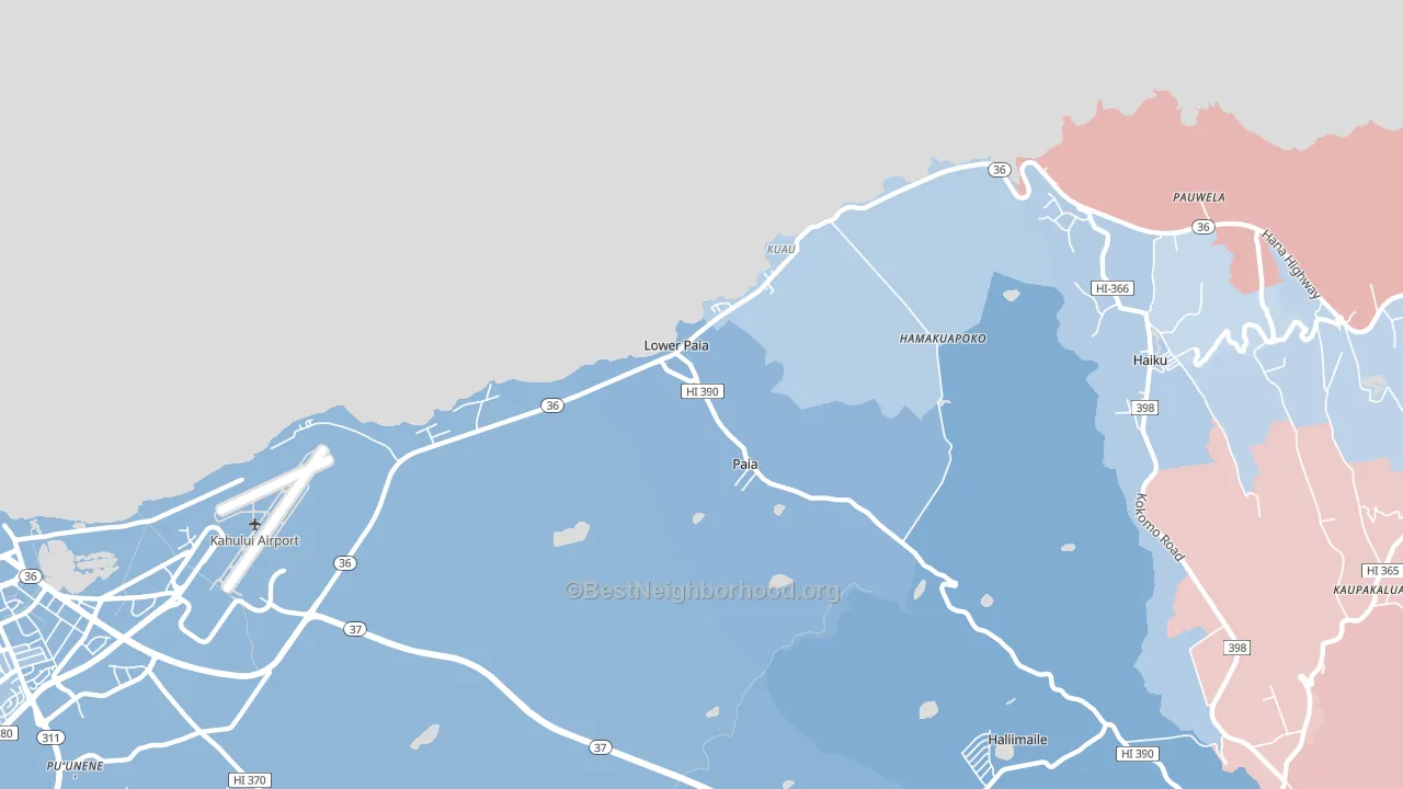 96779, HI block-group political-lean map