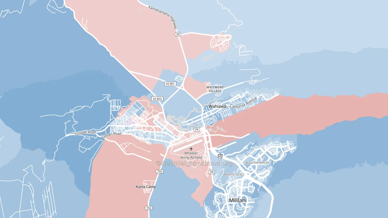 96786, HI block-group political-lean map