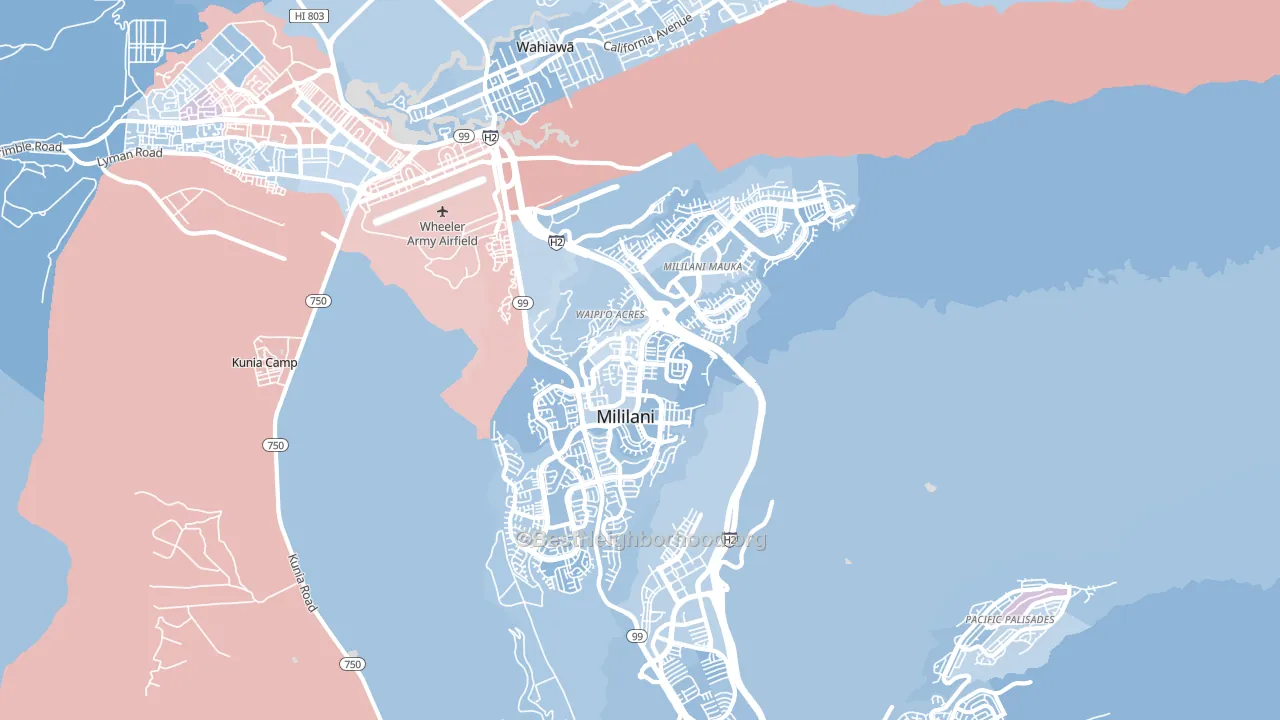 96789, HI block-group political-lean map